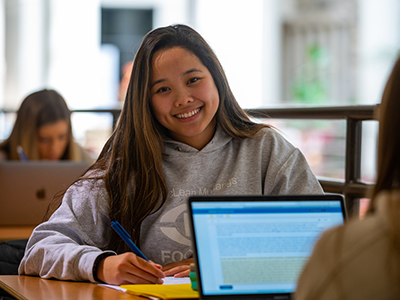 Student with laptop